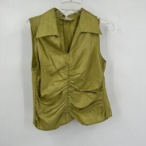 Sharon Young Womens‎ Top Size 6 Silk Ruched Quiet Luxury Old Money Elegant